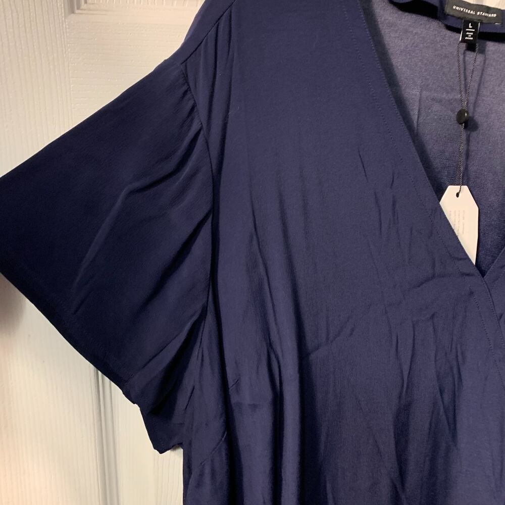Universal Standard Women's V Neck Faux Wrap Dress Plus Size 22 24 NEW Navy Blue - Picture 4 of 9